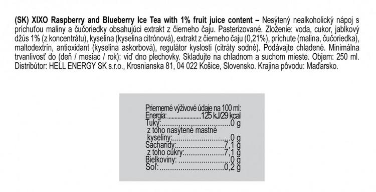XIXO RASPBERRY-BLUEBERRY ICE TEA 250ml