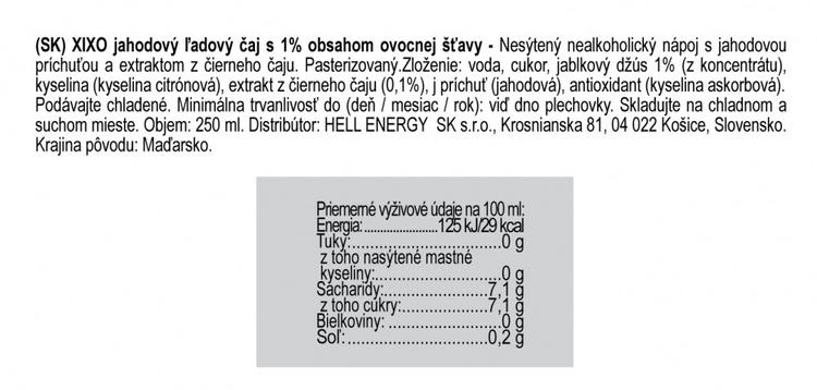 XIXO STRAWBERRY ICE TEA 250ml