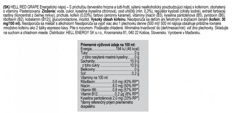 HELL RED GRAPE 500ml